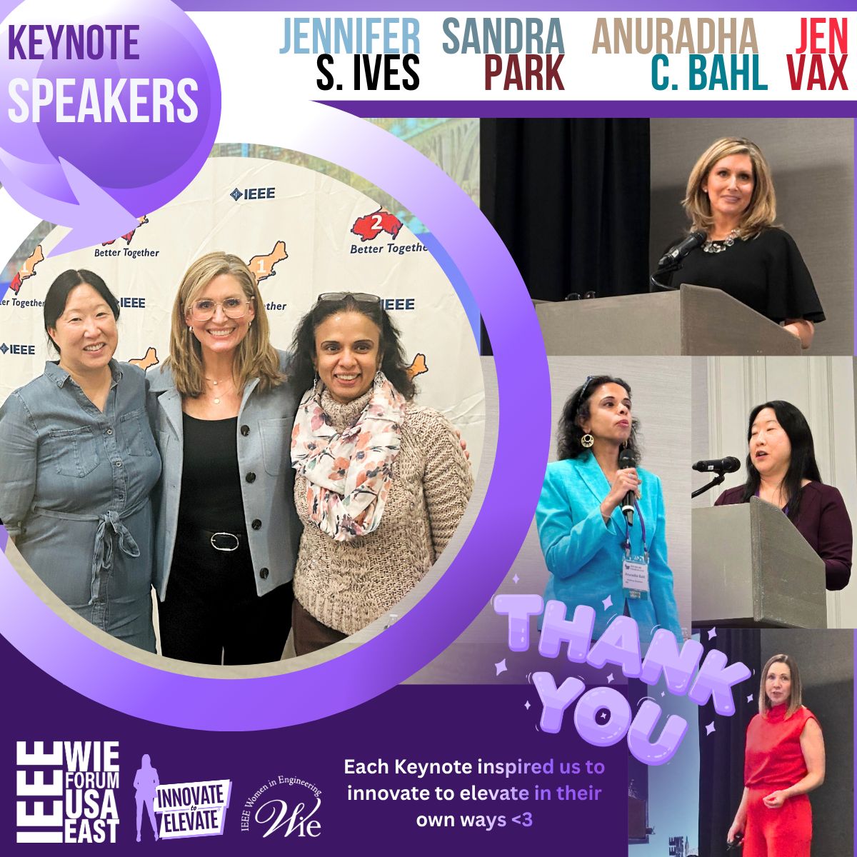 Sandra Park with IEEE WIE keynote speakers panel