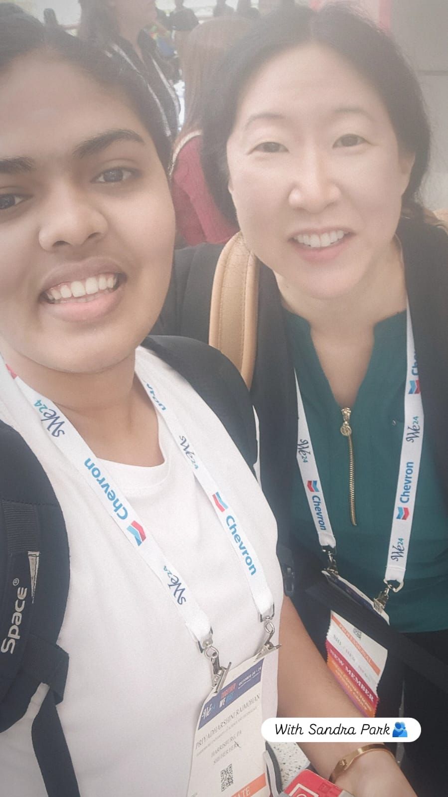 Sandra Park networking at WE24 conference